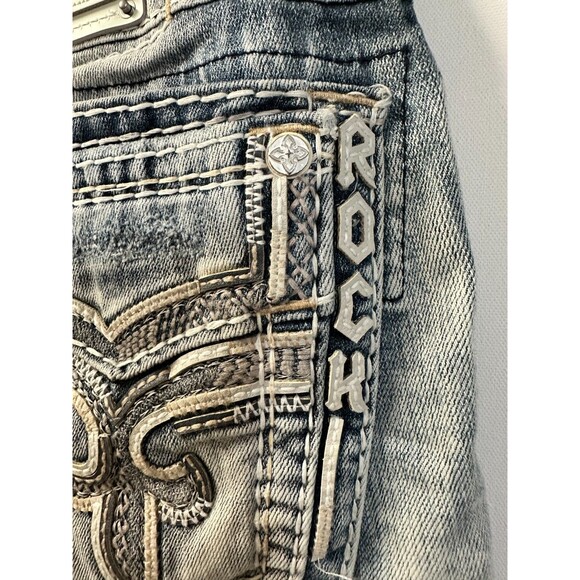 NWOT ROCK REVIVAL MEN'S SHORTS JEAN SHORTS 34 , 36,40  ASHER Stretch - Picture 11 of 14